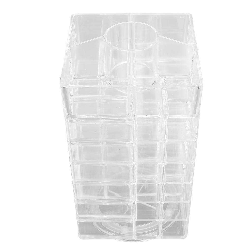 Cosmetic Lipstick Tower 360 Degree Rotating Display 53 Slots Large Capacity Lip Gloss Storage Organizer Transparent