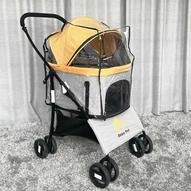 (Pouze dešťový ceover, bez košíku) Venkovní průhledný vozík pro domácí mazlíčky EVA pláštěnka odolná proti dešti a prachu kočičí a psí vozík pončo