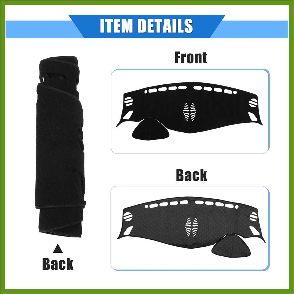 Car Dashboard Cover Compatible for Nissan Murano 2015-2019, Protective Polyester Black Center Console Interior Trim Dash Cover Mat Pad Vehicle