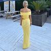 Women Off Shoulder Mesh Dress Formal Wedding Evening Dress Slim Maxi Dresses