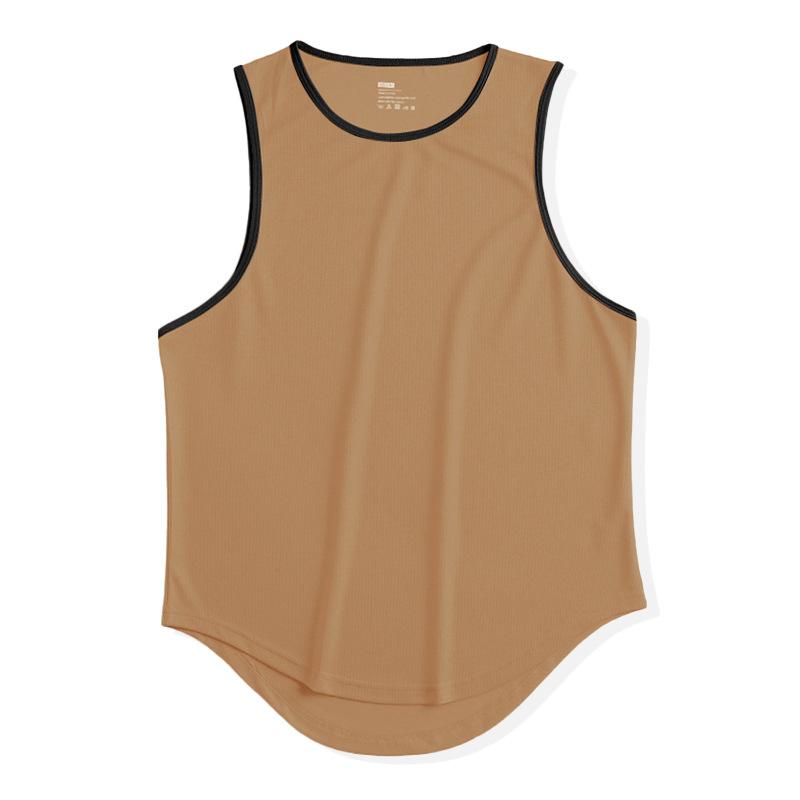 

Мужская летняя быстросохнущая спортивная майка без рукавов для марафона, бега, тренировок, баскетбола, свободного покроя, жилет для фитнеса XXXL хаки