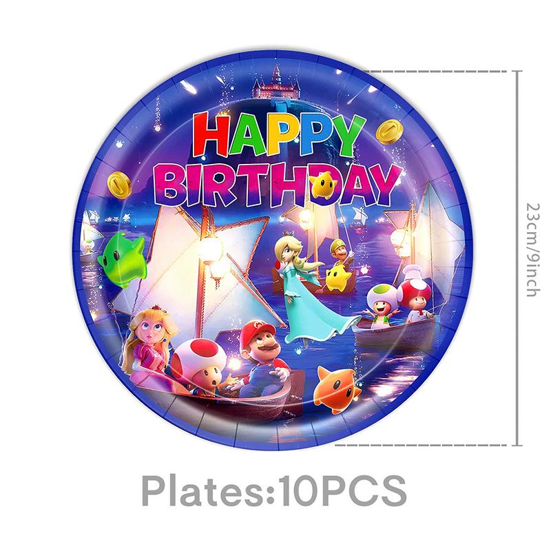 Anime Super Mario Bros Geburtstagsparty Dekoration Mario Luigi Einweggeschirr Tischdecke Serviette Teller Geschenktüte Partyzubehör