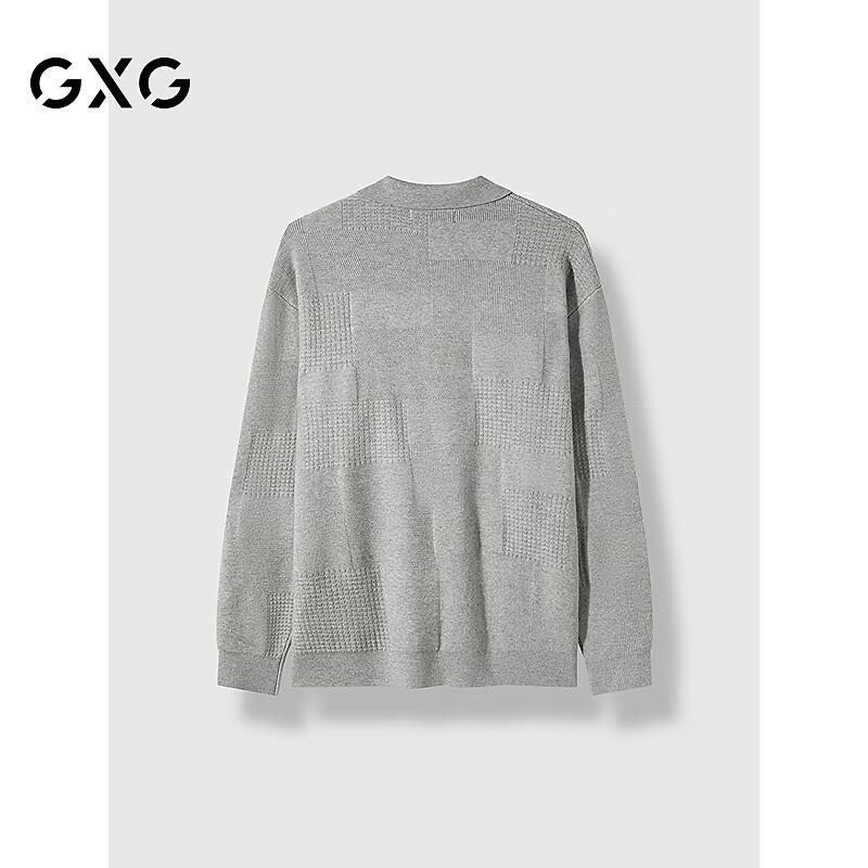 GXG Men's 2024 Autumn/Winter Checkered Turn-Down Collar Pullover Sweater