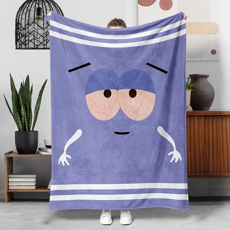 Purple pattern theme blanket flannel, suitable for sofa, bed, outdoor travel, camping blanket, Christmas and Halloween 130x150cm
