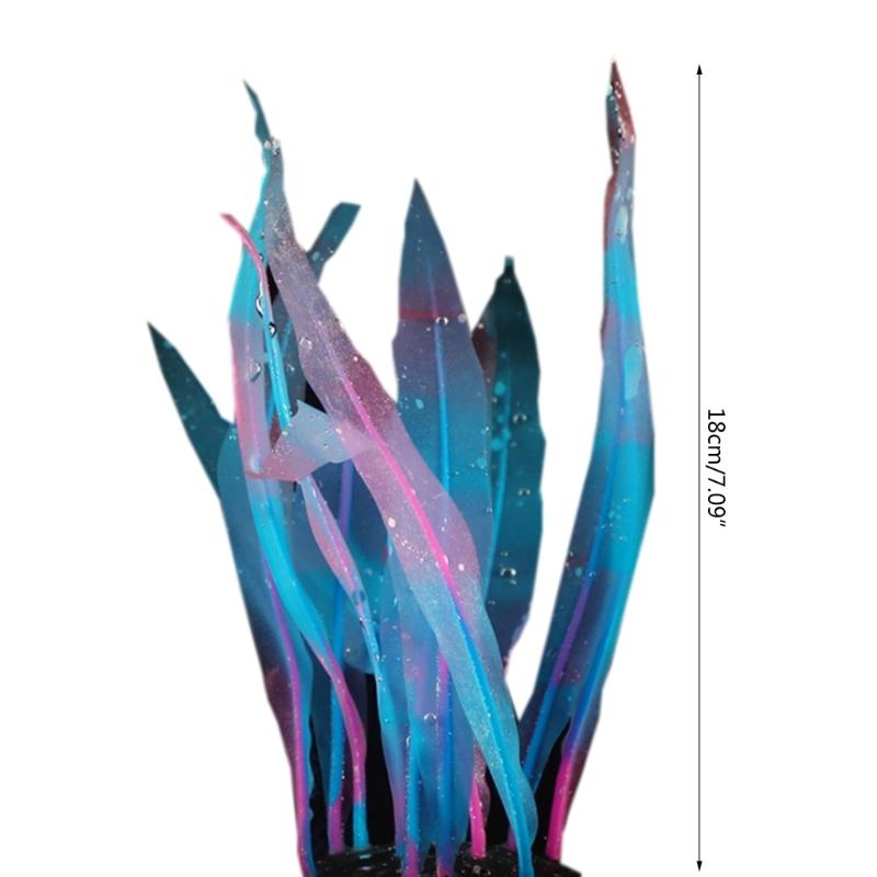 Aquarium Soft Kelp Artificial Silicone Plant Move With Water Flows 7 Inch High Realistic Seaweed Fish Tanks Decorations