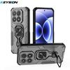 KEYSION Shockproof Armor Case for Xiaomi 17 Soft Silicone+PC Upright Metal Live Ring Stand Phone Back Cover for Xiaomi 17