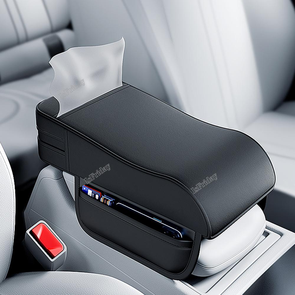 Car Armrest Box Booster Cushion Height Pad Universal Leather Armrest Armrest Memory With Storage Cotton Support Cushion Elbow
