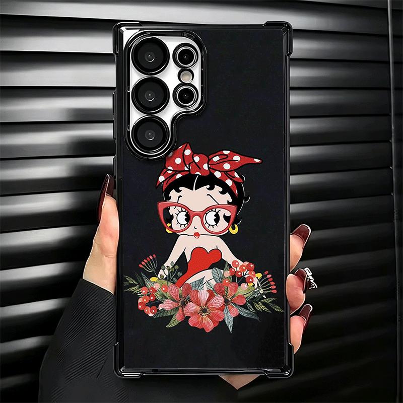 B-Bettys B-Boops Girl Plating Phone Case For Samsung Galaxy S24 S25 FE S26 Edge S23 Ultra S22 S21 Plus S20 Anti-Fall Airabag Cov