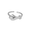 Simple Hand Holding Open Ring Niche High-End Couple Hug Hand Ring