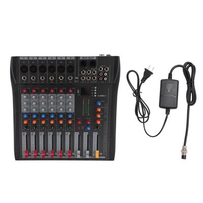 6-Kanal Soundmixer Professionelle USB Bluetooth Live-Soundkarte für PC Aufnahme Podcasting Live