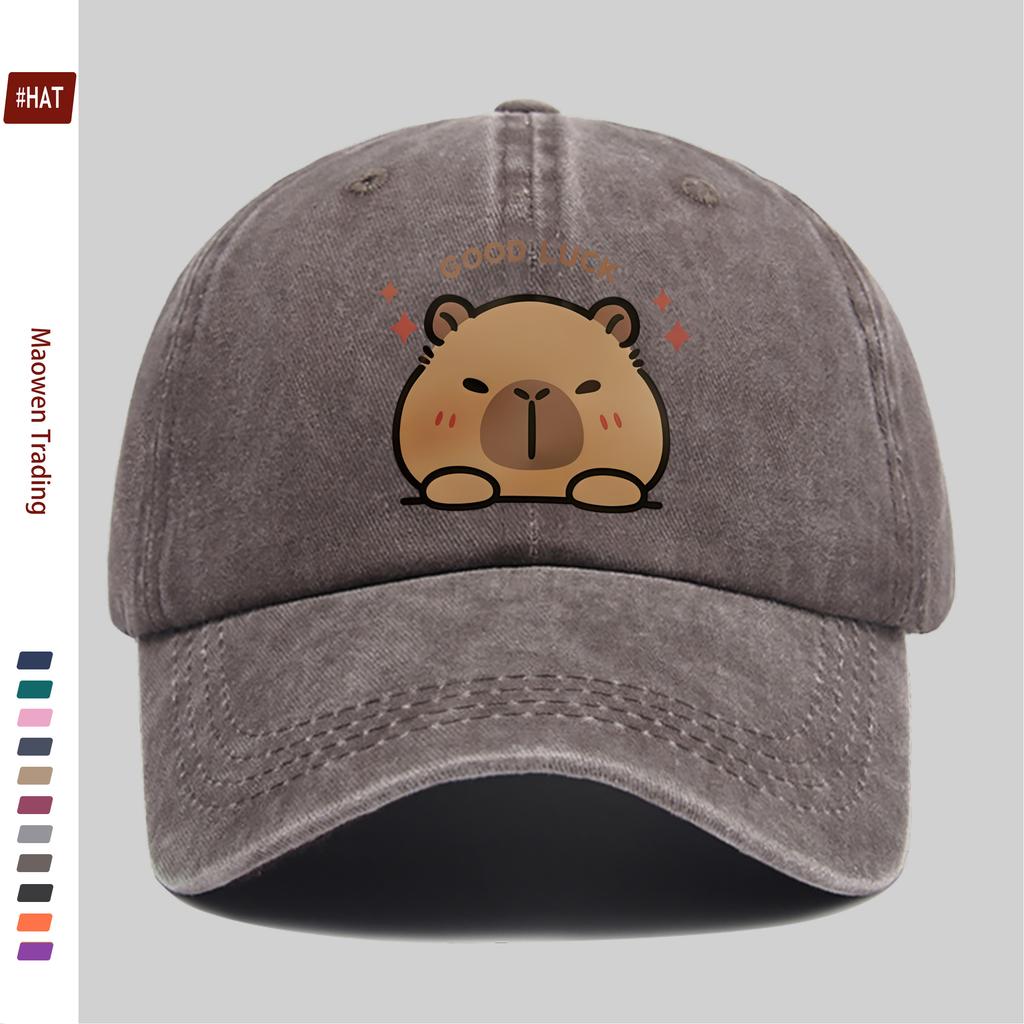 pc Cute Capybara Print Baseball Cap Fashion Casual Design Golf Hat Home Leisure Decor Hat Comfortable Lightweight Papa Cap