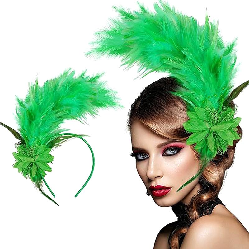 Women'S Feather Fascinator Colored Headband Hair Accessories For Women Tea Party Stage Performance Headpiece