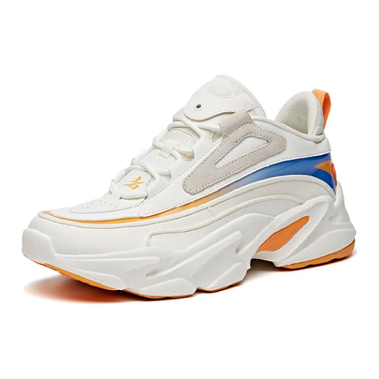 Anta Cushioning Slip Resistant Abrasion Resistant Low top Running Shoes Men's White Orange Blue 112018881-1
