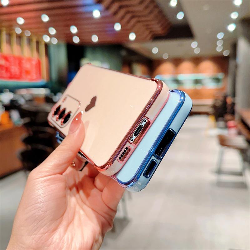 Anti fall Side Love Electroplating Soft Shell Suitable for Samsung S25 UltraS24S23 Mobile Phone Case Small and Fresh A56A15