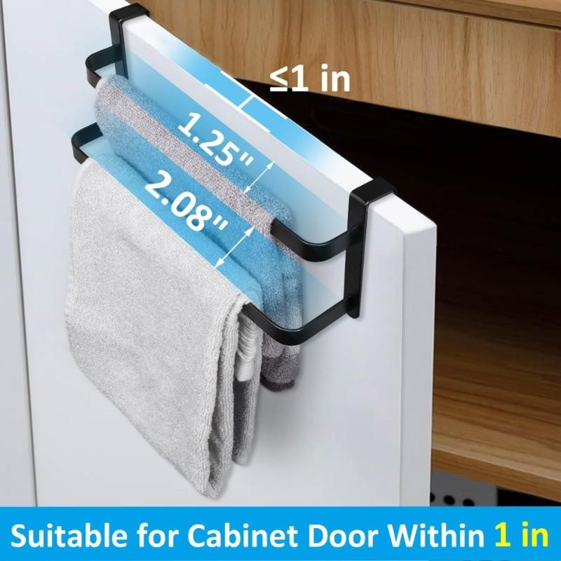 Over The Door Hanger Metal Construction Rustproof Towel Holder For Small Spaces Kitchen Bathroom Bedroom Storage