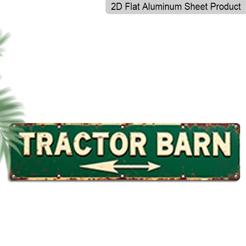 

2D Flat, 1pc, Retro Green Tractor Barn Metal Sign, Aluminum Decorative Sign, Farmhouse Style Directional Arrow Wall Art, 4x16 Inch Vintage Farm 40cm x 10cm