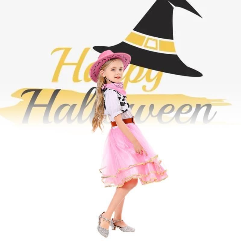 Girl Halloween Princess Denim Dress Costume Sets Party Show Clothes Cosplay