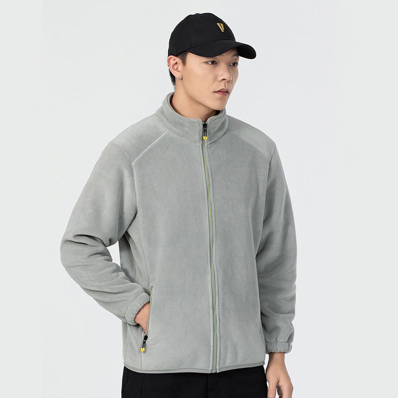 Warme Outdoor-Fleecejacke Aurui Damen-Fleecepullover Herbst und Winter Herren Stehkragen-Cardigan lässiges Korallenfleece