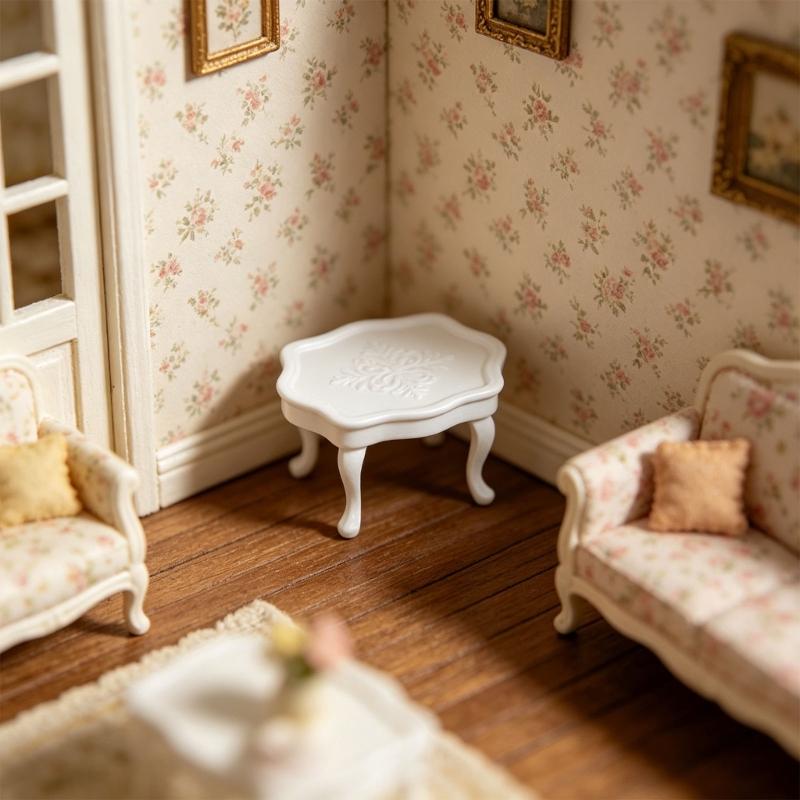 Compact 1/12 Scale Miniature Wooden Coffee Table For Dollhouses Decors Model Enthusiasts And DIY Craft Projects