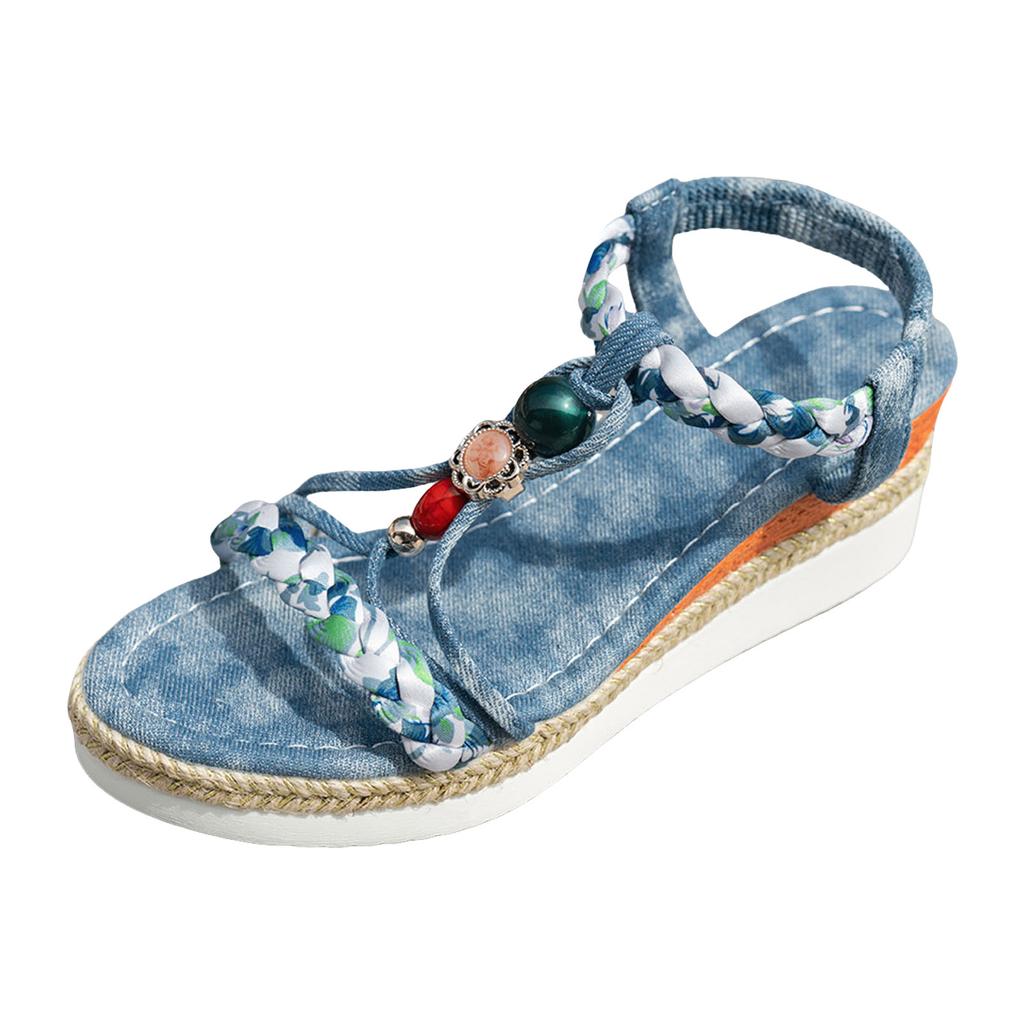 Platform Toe Bohemian Women'S Shoes Soft Soled Slip Sandals Womens Wedge Sandal Soft Sandals For Women