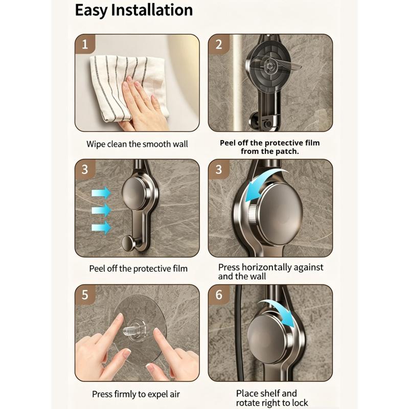 Powerful Suction Cup Hair Dryer Stand Bathroom Shelf Bathroom Organizer Shower Organizer No Need To Hold By Hand Hanging Rack