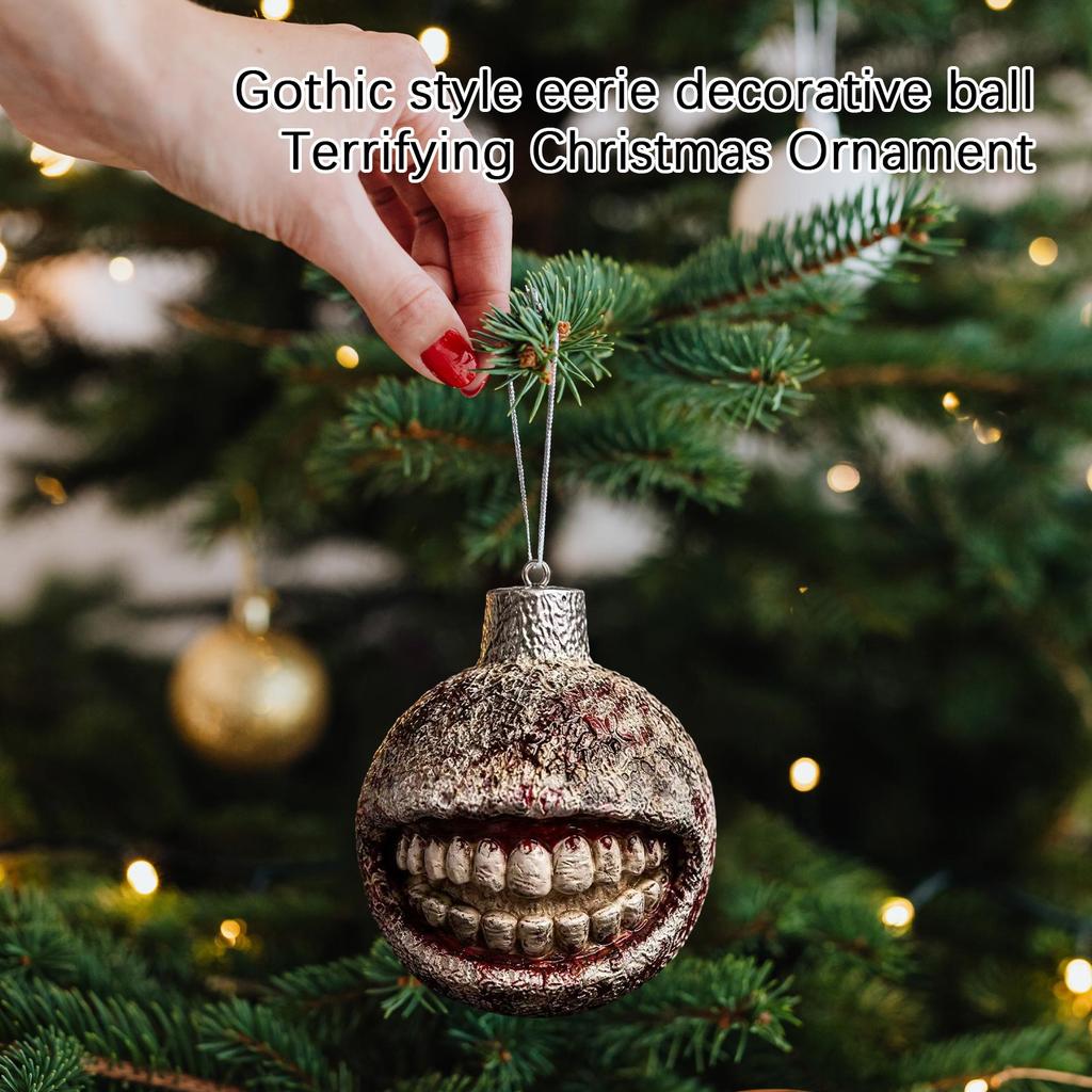 Gothic Christmas Ornament - Hanging Ball Decoration for Holiday Tree Decor