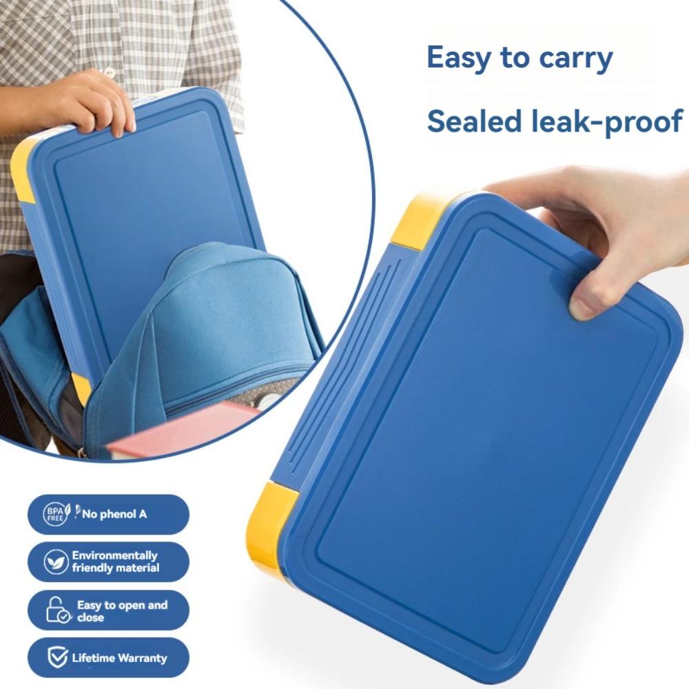 1 Pièce Bleu 1330ml Boîte Bento Scellée de Qualité Alimentaire Pour Enfants et Étudiants, Pour Adultes/Enfants/Tout-Petits Avec Couverts et Boîte à Déjeuner à Sauce