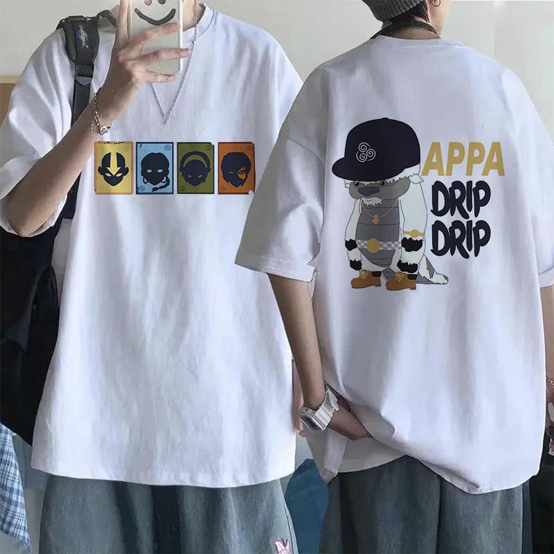 Mode Mange T-Shirt Avatar Der Letzte Luftbändiger Y2k Shirt Streetwear Appa Yip Lässiges T-Shirt Hip Hop Harajuku T-Shirts Oberteile Kleidung