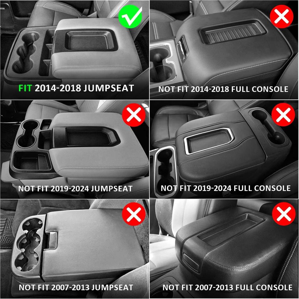 DEYTOP Center Console Cover for Chevy Silverado 2014-2018 Accessories Console Armrest Cover for GMC Sierra 2014-2018 Car Cushion Protector Pad (Black
