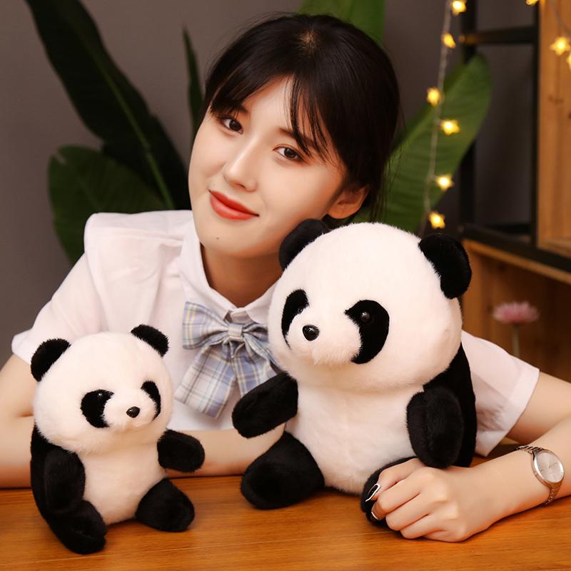Like Real Wild Animals Plush Toys Round Cute Lifelike Panda Stuffed Dolls Gifts For Kids Boy Girls