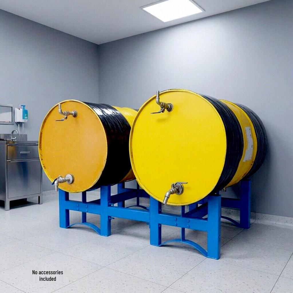 Steel Oil Drum Stand: Leak-Proof Stackable Rack for Diesel Drums in Warehouses
