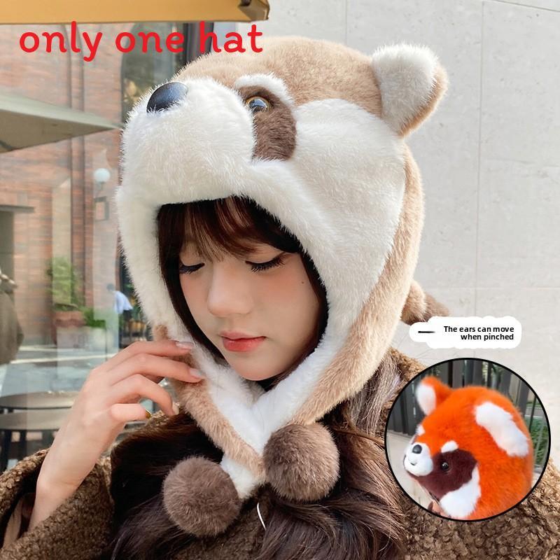 Plush Eared Beanie Hat With Moving Ears For Winter Warmth And Windproof Comfort