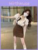 Summer College Style Short Skirt With High Waist And Pockets For Casual Wear