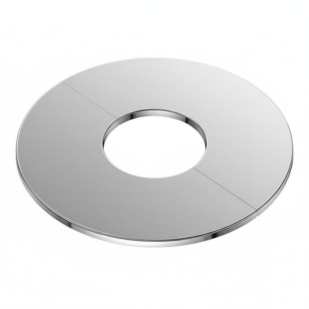 Split Escutcheon Plate Easy Installation Stainless Steel Escutcheon Plate Peel-and-Stick Pipe Collar Long-Lasting for Kitchen