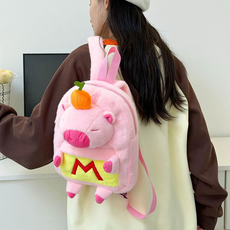 Kawaii Pluszowy Plecak Kapibara dla Kobiet Wszechstronna Kreskówkowa Zabawna Torba Crossbody Kapibala Duża Pojemność Torba Tote
