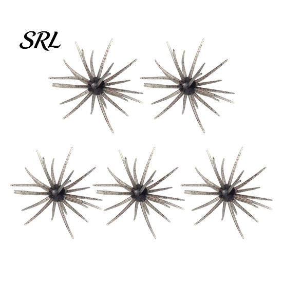 Bass Fishing Tackle 5Pcs Bionic Sea Urchin Lure, 4cm/0.5g, 7cm/1.6g, 9cm/2.8g, 11cm/8.7g Floating Freshwater Fish Lures Artificial Bait, Fuzzy