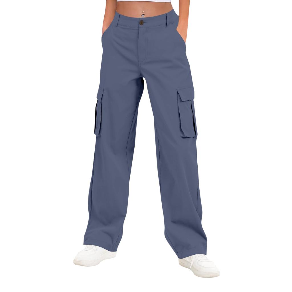 Cargo Pants For Women High Waisted Wide Leg Casual Pants Streetwear Trousers With  Pockets