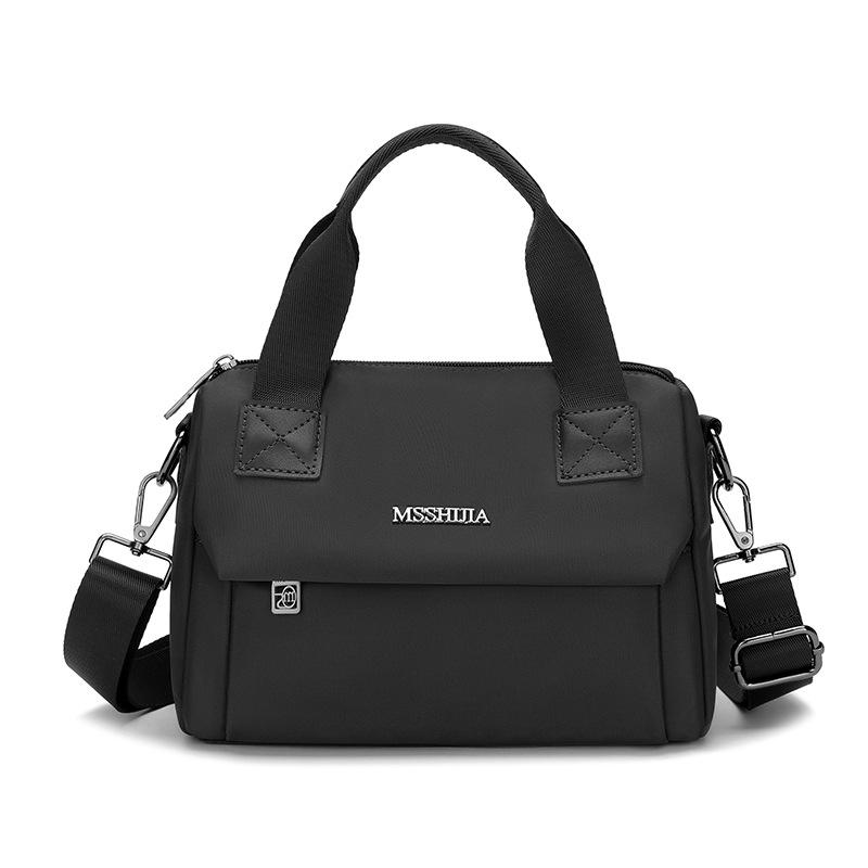 

Однотонная женская сумка через плечо из нейлона, сумка кроссбоди, ручная сумка чёрный