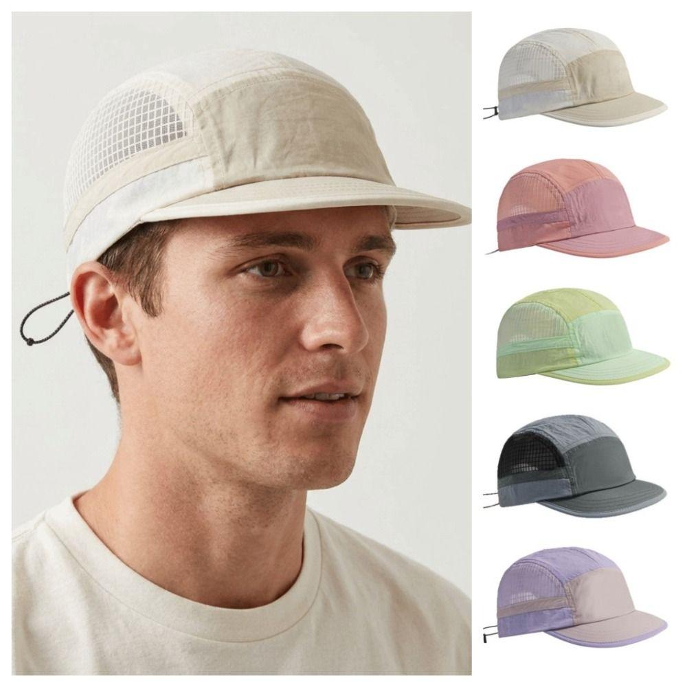 Color-Blocked Breathable Peaked Cap Soft Brim Mesh Running Caps Quick-drying Baseball Cap Outdoor