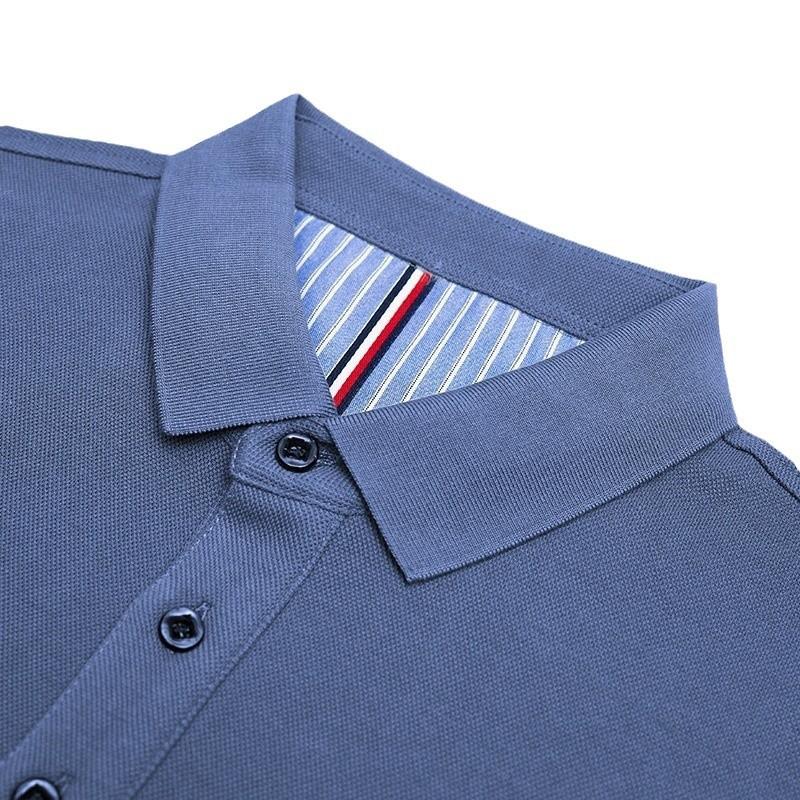 Herrpiké Långärmad Högkvalitativ Business Casual Topp Höst HerrT-shirt Tunn Broderad Genomgående