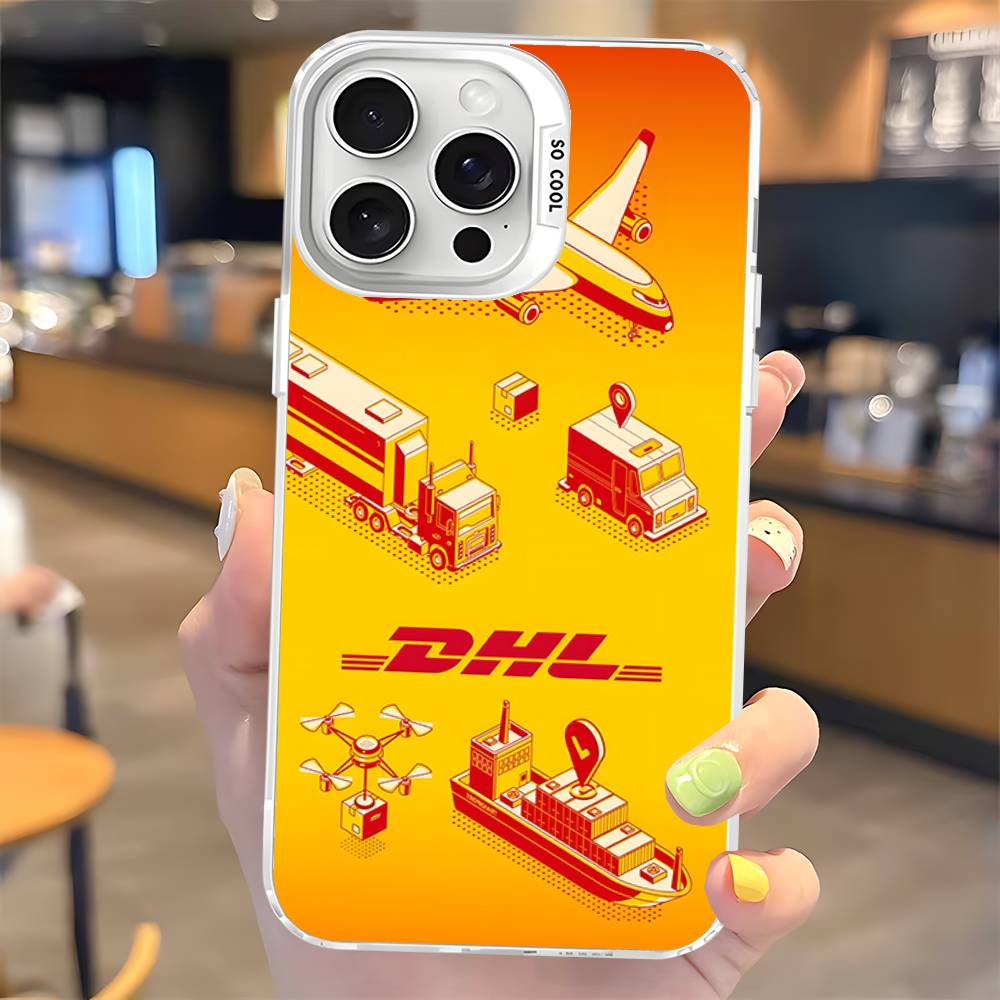D-DHL-L Logo Color Phone Case For iPhone 17 16 15 14 13 12 11 Pro Max Plus Pro Shell