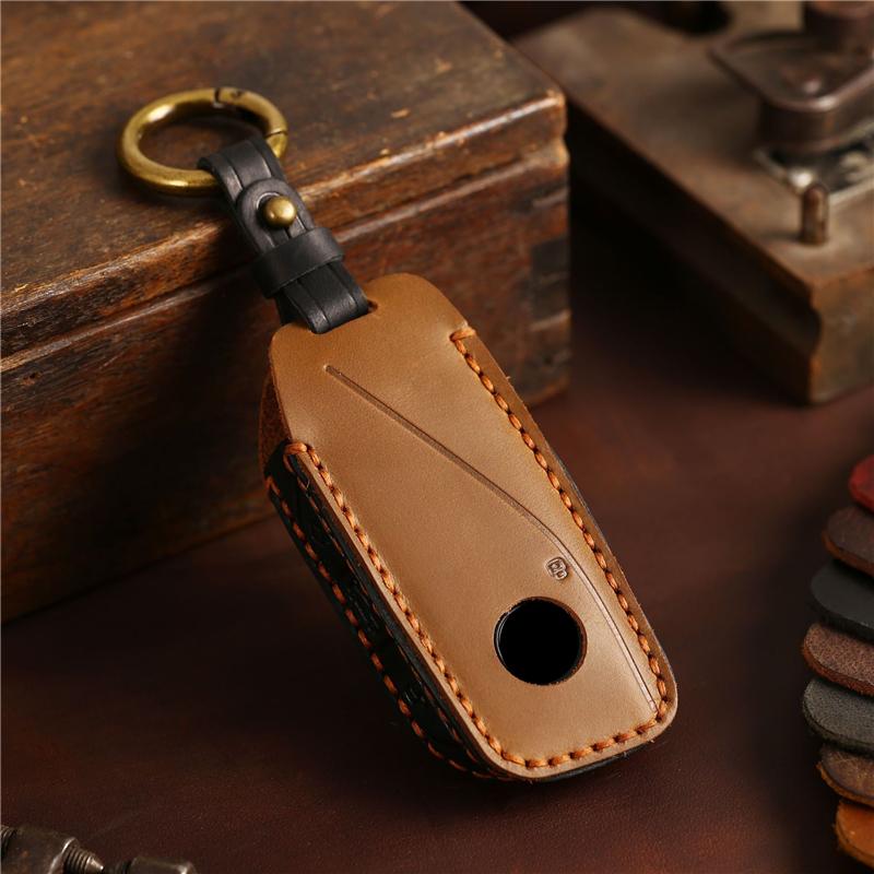 Leather Car Remote Key Cover Case Holder Shell Keyring Fob for  New IX3 225L 525Li 530Li I5 IX1 X1 X3 X5 X6 M235L X2 I7 2026
