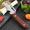 2-in-1 Universal Peeler Knife Made of Stainless Steel and Wood with An Ergonomic Handle