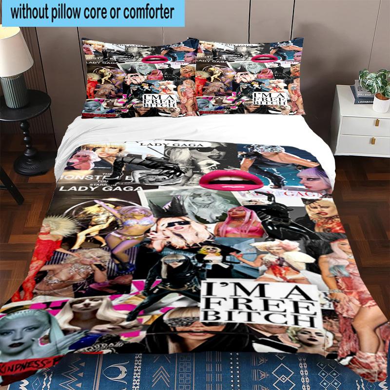 3PCS pop Lady music 3pcs Bedding,Including 3PCS Duvet Cover And 2pcs Pillowcases Perfect for Christmas,Ideal for Bedroom, Dormitory