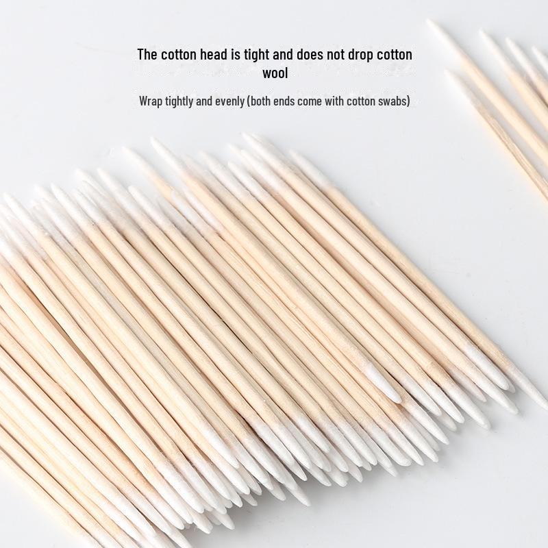 Disposable Double-Headed Fine Cotton Swabs for Nail Art with Pointed Tips