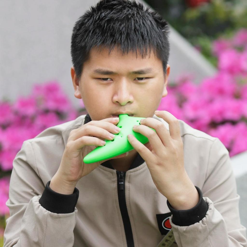 12 Hole Pottery Flute ABS Plastic Ocarina Musical Instrument with Carrying Bag Accessories for Music Lover and Beginner