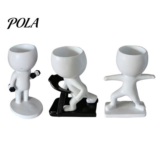 Smooth Surface Flowerpot Fun Workout Figure Planter, Modern Resin Treadmill Runner Plant Pot, Dumbbell Fitness Themed Decor Body Builder Holder, Cute