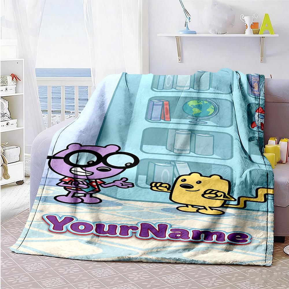 Wow! Wow! Wubbzy Customize Your Name Blanket Lightweight Customizable Blanket Durable Comfort Suitable for Bed Sofa Office Livingroom All-Season Use