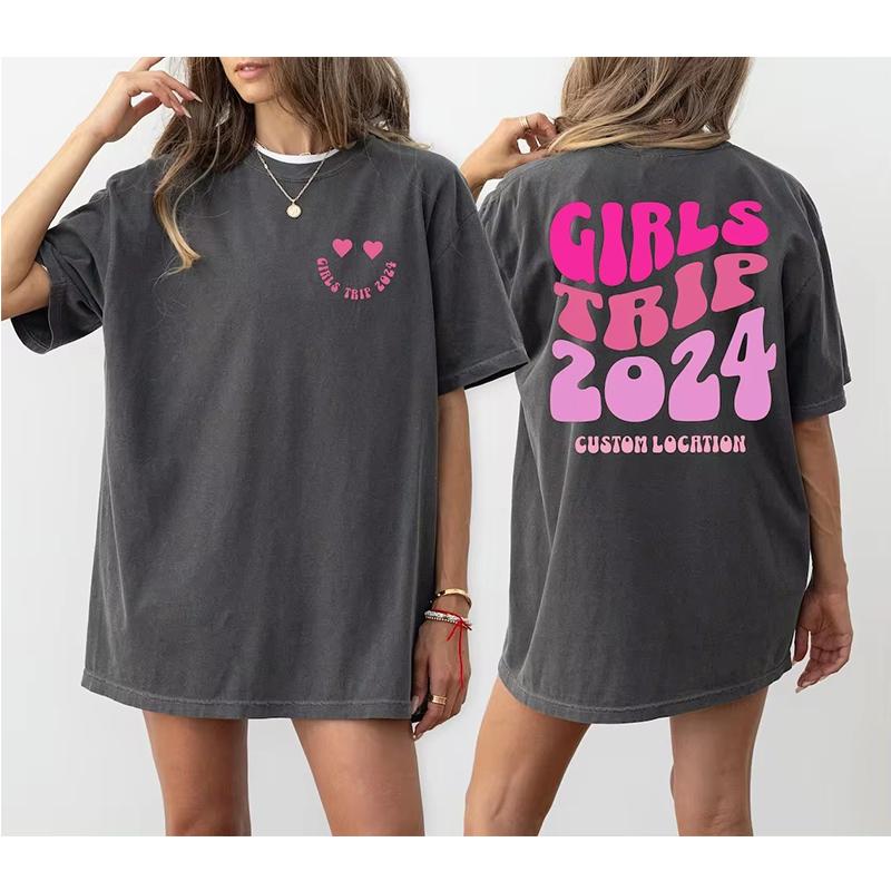 GIRL TRIP 2024 SUnisex top T-shirt Amazon fashion sports short-sleeved T-shirt