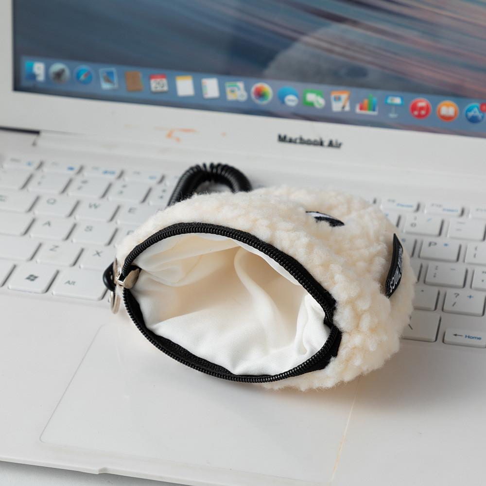 Plush Rice Ball Coin Purse With Zipper Portable Small Bag For Daily Use